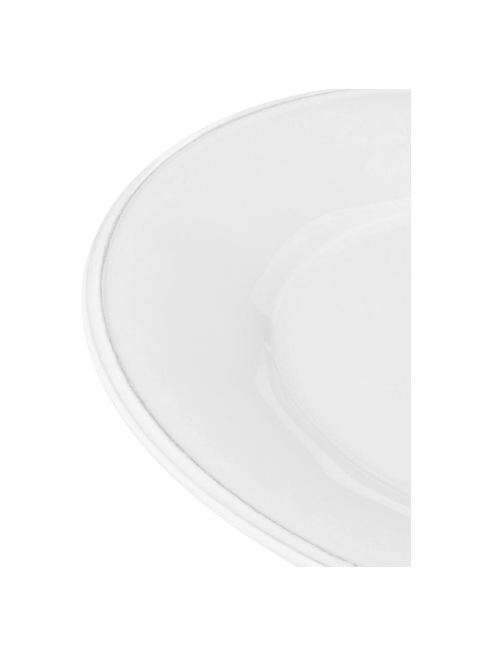 Platos de postre Constance, 2 uds., estilo rústico, Gres, Blanco, Ø 24 cm