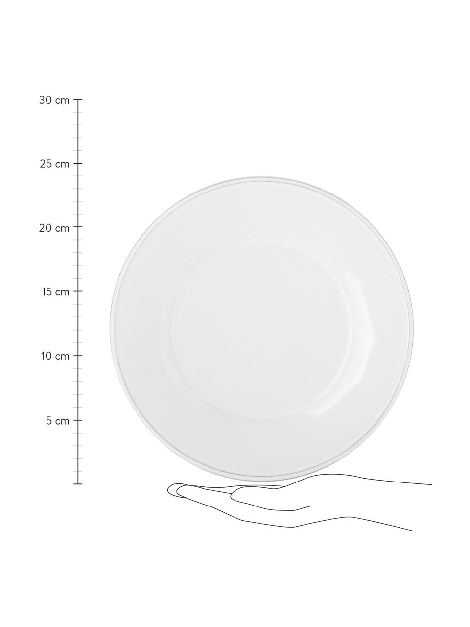 Frühstücksteller Constance im Landhaus Style, 2 Stück, Steingut, Weiss, Ø 24 cm