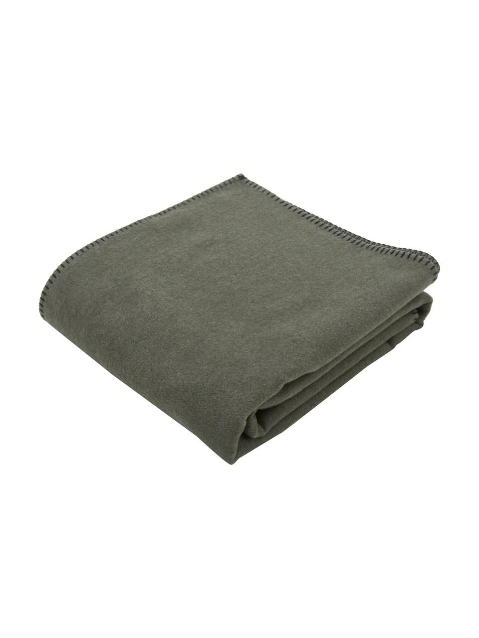 Bavlnená deka s prešívaním a motívom jeleňa Sylt, 85 % bavlna, 15 % polyakryl, Sivá, tmavosivá, Š 140 x D 200 cm