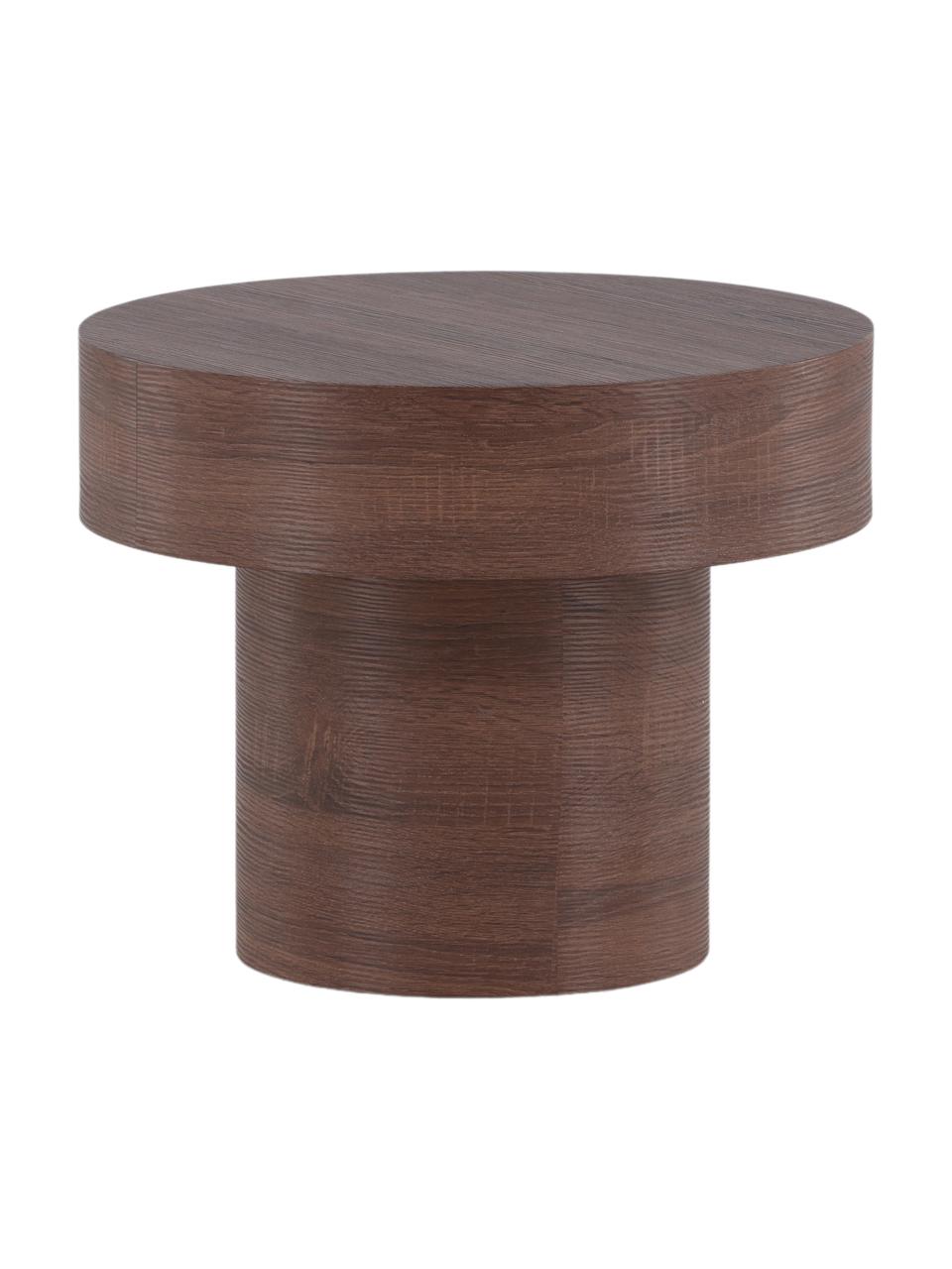 Table d'appoint ronde Malung, MDF (panneau en fibres de bois à densité moyenne) avec stratifié papier, Bois, brun foncé laminé, Ø 50 x haut. 40 cm