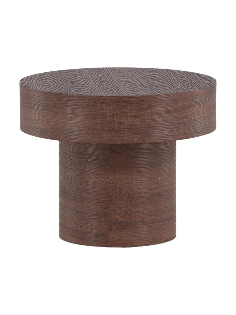Table d'appoint ronde Malung, MDF (panneau en fibres de bois à densité moyenne) avec stratifié papier, Bois, brun foncé laminé, Ø 50 x haut. 40 cm