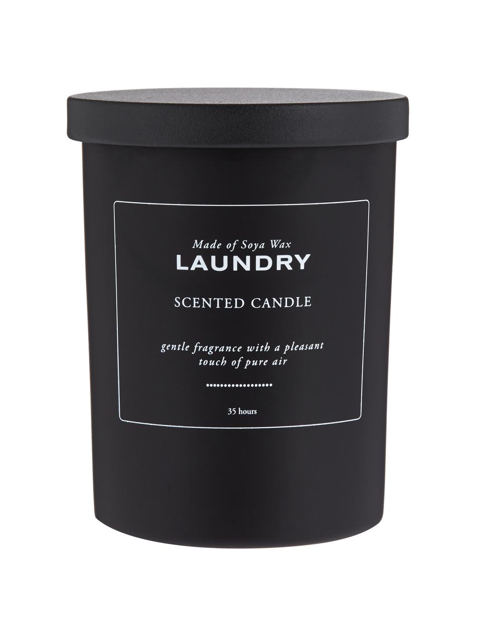 Bougie parfumée Laundry (linge frais), Noir, blanc, Ø 8 x haut. 10 cm