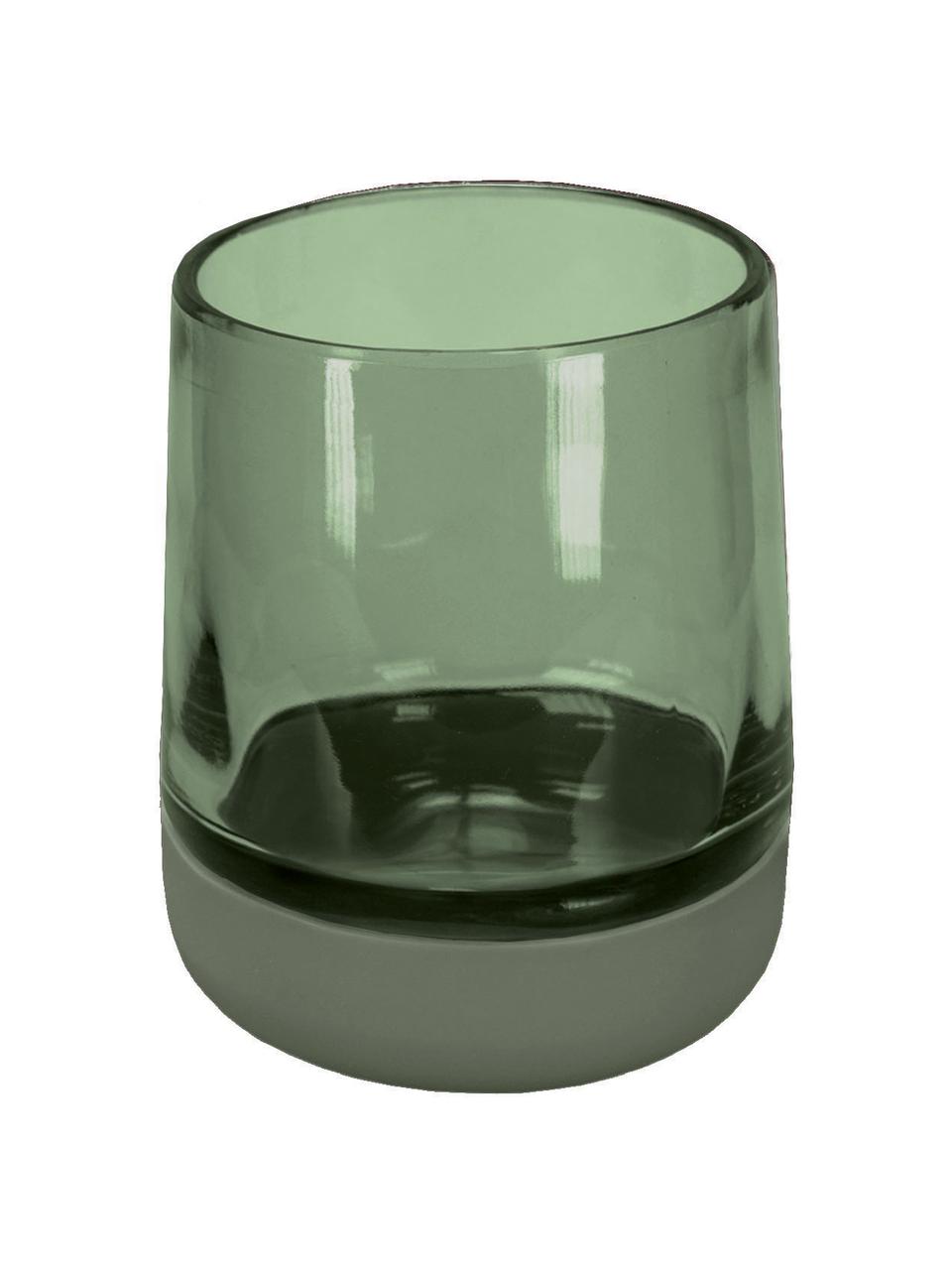 Porta spazzolini in vetro Belly, Verde, Ø 9 x Alt. 11 cm