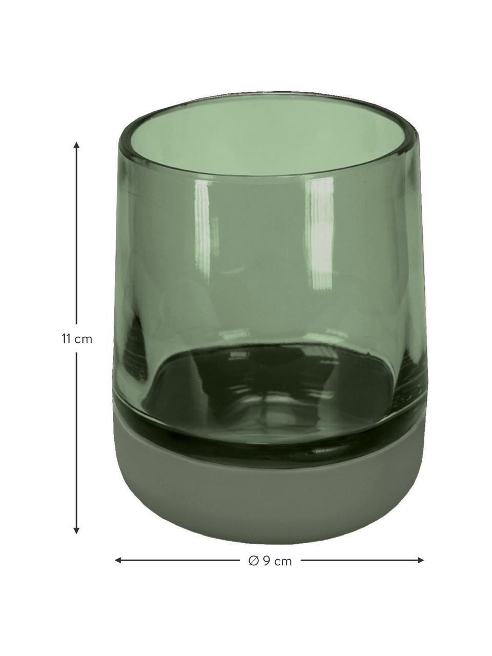 Zahnputzbecher Belly aus Glas, Becher: Glas, Grün, Ø 9 x H 11 cm
