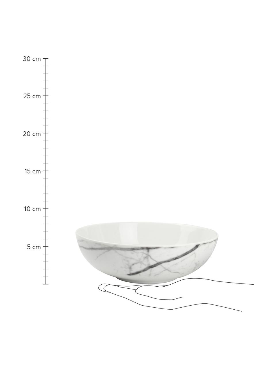 Service de table porcelaine blanche Stone, 4 personnes (20 élém.), Porcelaine, Blanc, noir, Lot de différentes tailles