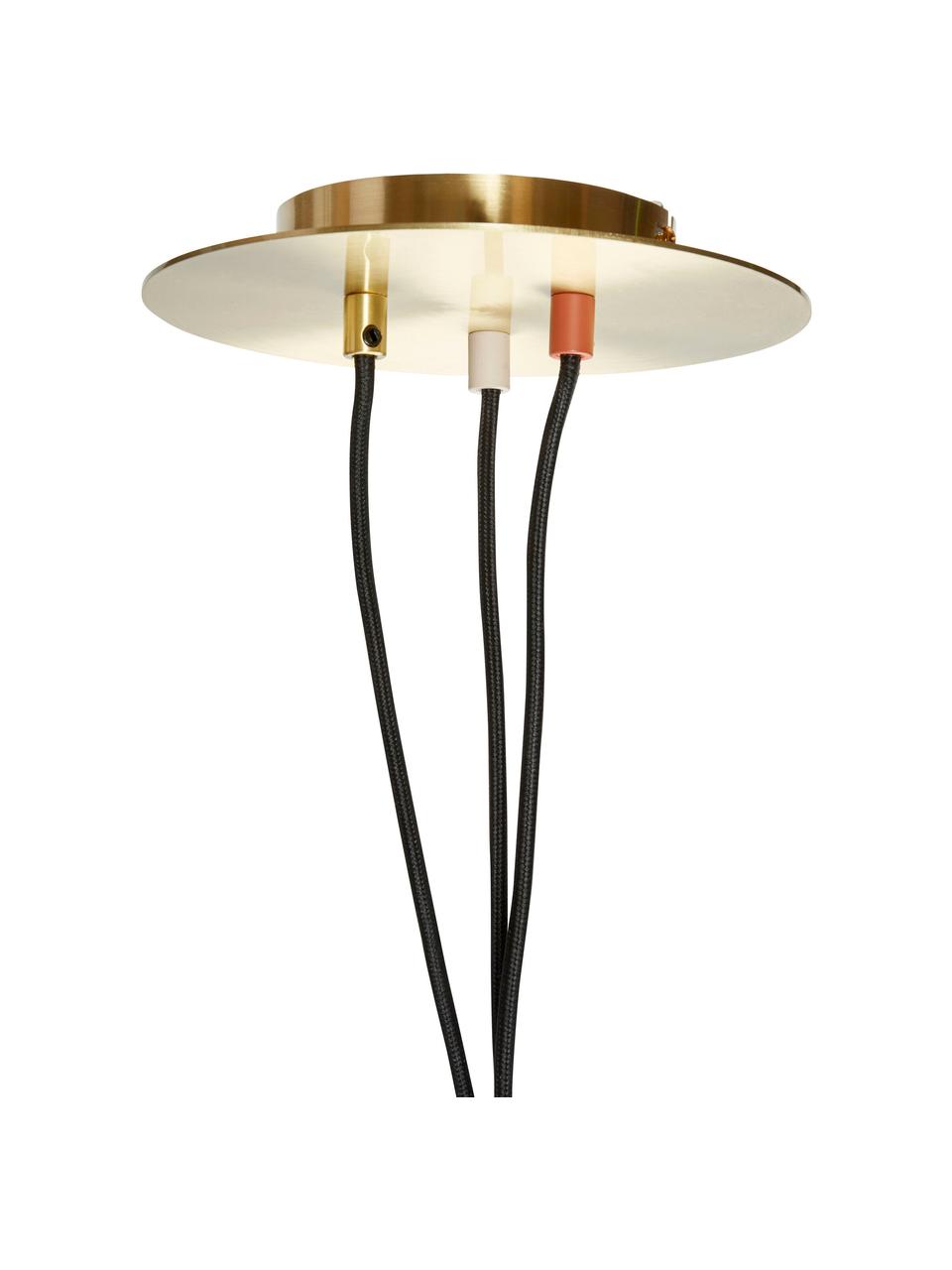 Lámpara de techo pequeña de metal Tonte, Anclaje: latón, Cable: plástico, Marrón, beige, latón, Ø 14 x Al 23 cm