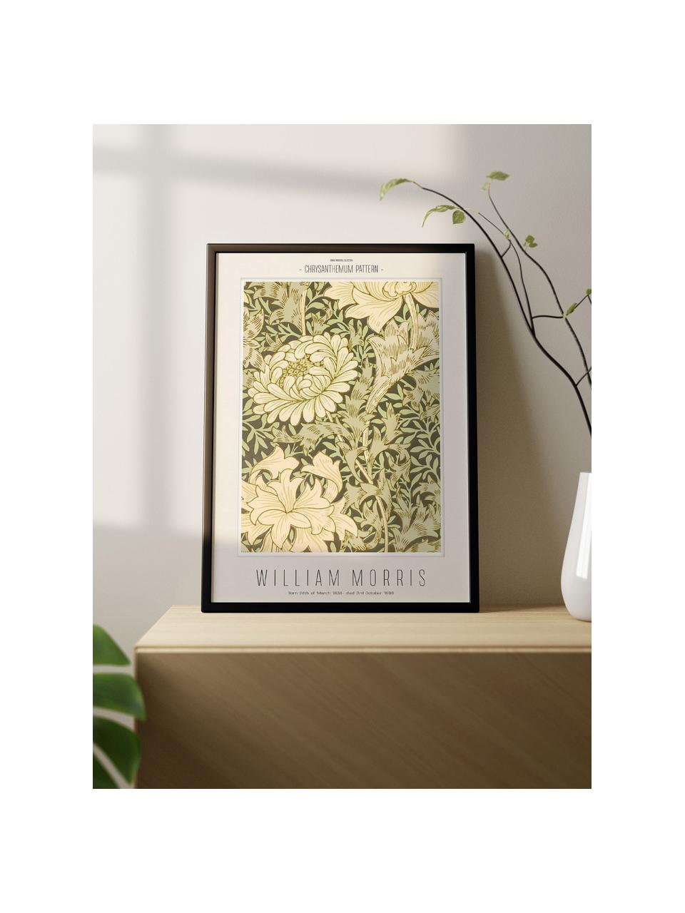 Impresión digital enmarcada Chrysantemum - William Morris, Beige, verde, An 32 x Al 42 cm