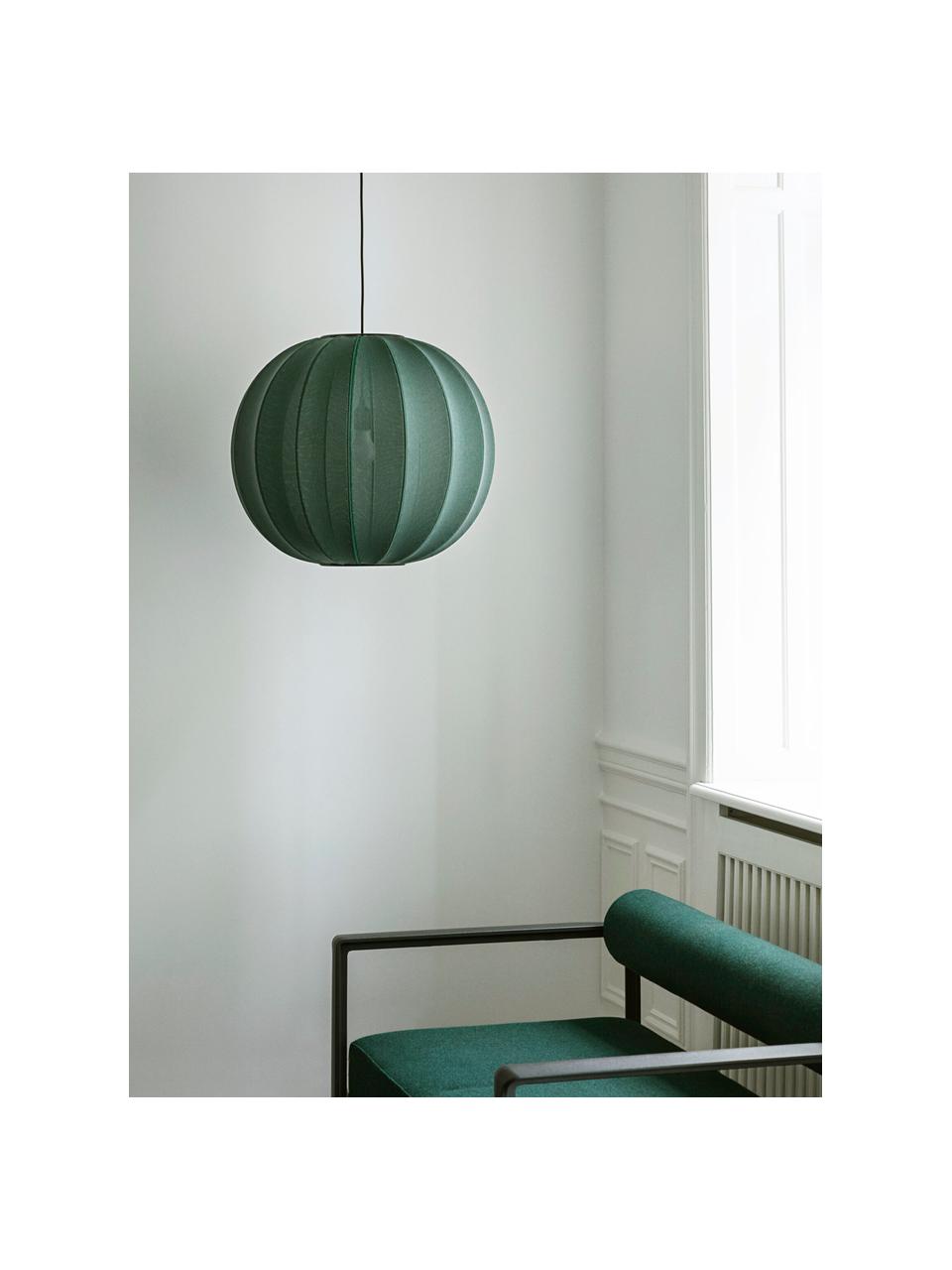 Pendelleuchte Knit-Wit, Lampenschirm: Kunstfaser, Dekor: Metall, beschichtet, Dunkelgrün, Ø 45 x H 36 cm