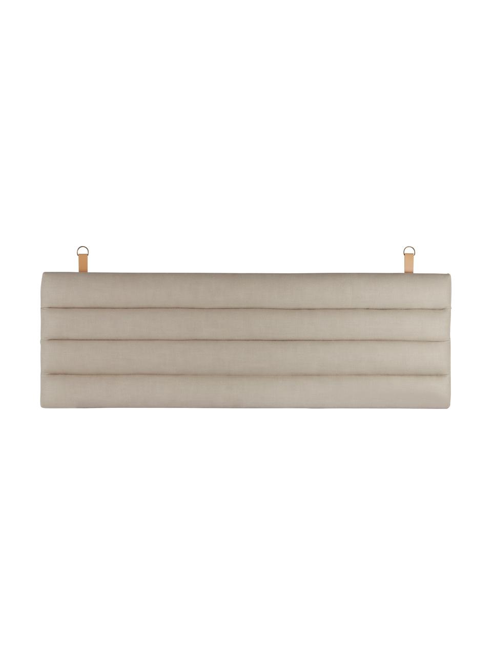 Gepolstertes Kopfteil Amsterdam mit Wandaufhängung, Bezug: 100% Leinen, Gestell: Sperrholz, Griffe: Kunstleder, Webstoff Beige, B 160 x H 60 cm