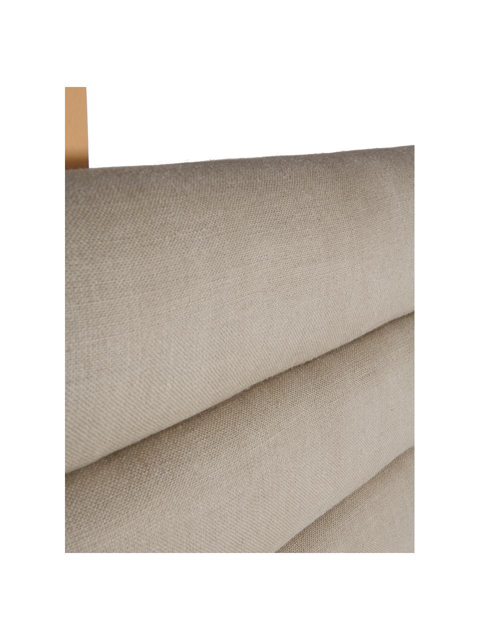 Gepolstertes Kopfteil Amsterdam mit Wandaufhängung, Bezug: 100% Leinen, Gestell: Sperrholz, Griffe: Kunstleder, Webstoff Beige, B 160 x H 60 cm