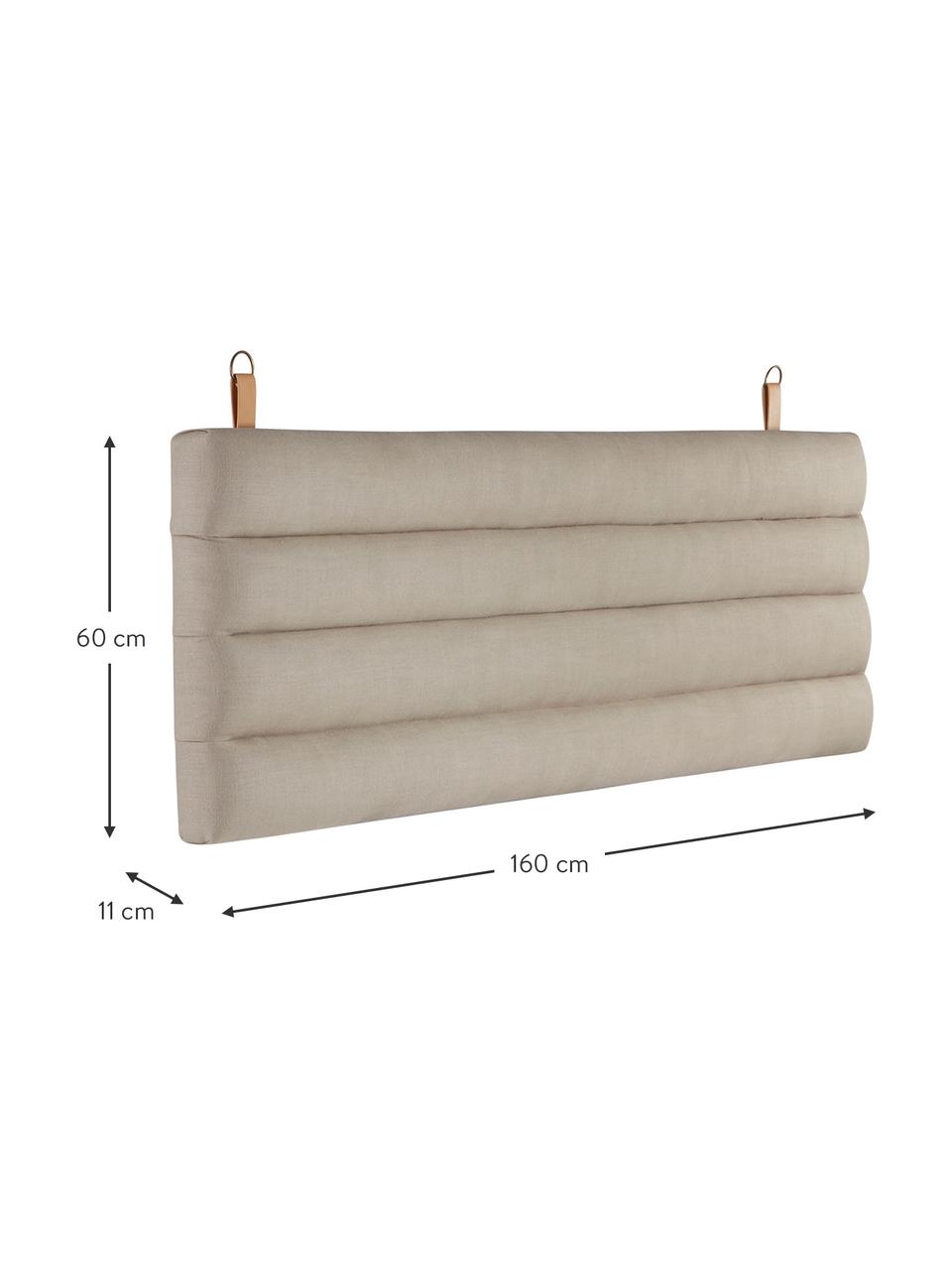 Čalouněné čelo postele se zavěšením na stěnu Amsterdam, Béžová, Š 160 cm, V 60 cm