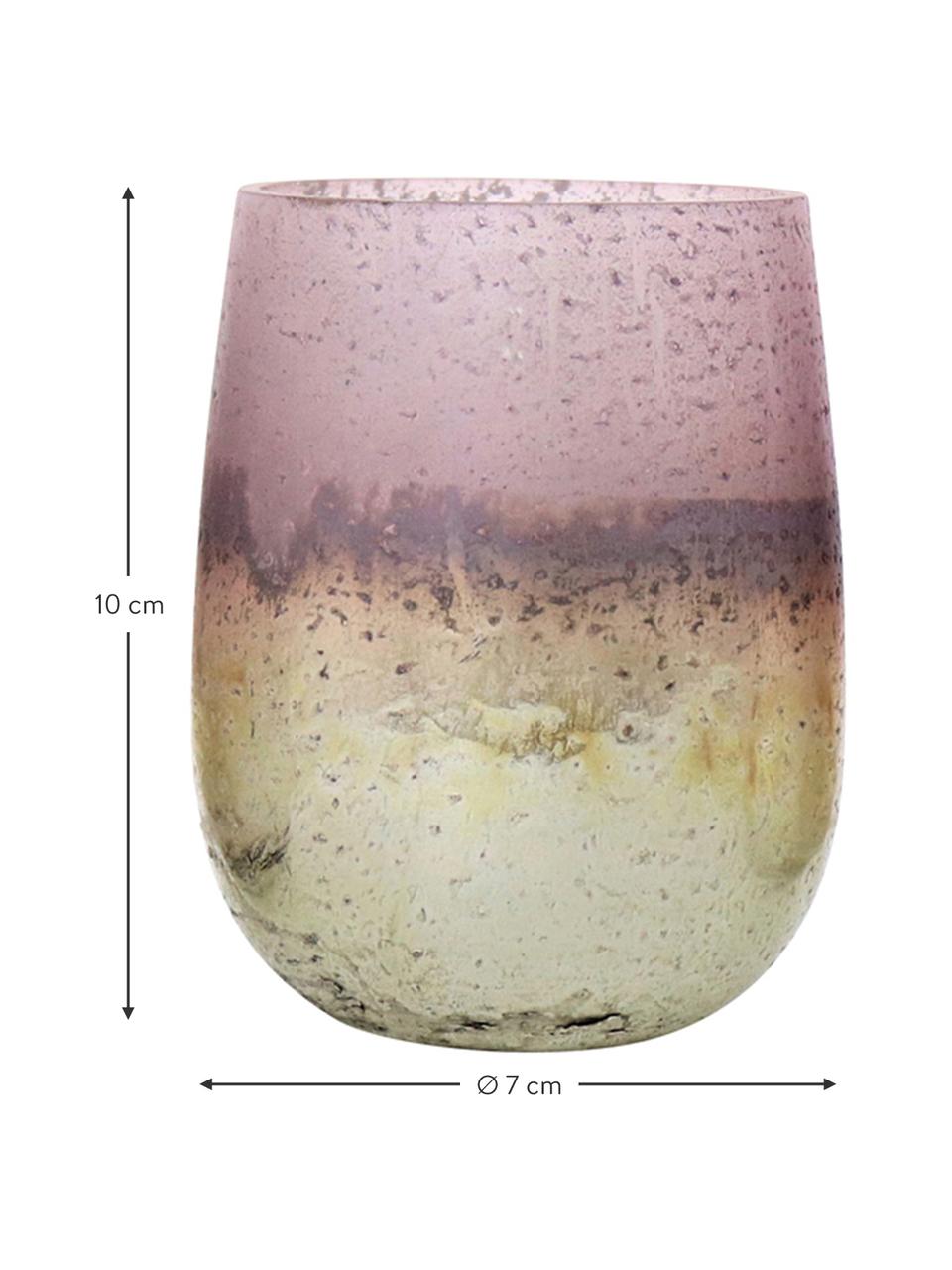 Komplet świeczników na podgrzewacze Jupiter, 3 elem., Szkło, Odcienie beżowego, lila, Ø 7 x W 10 cm