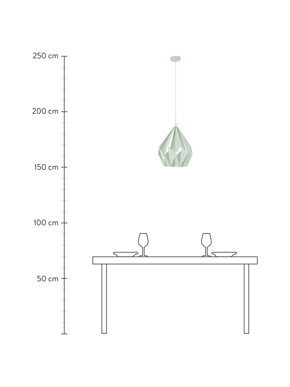 Lampa wisząca w stylu scandi Carlton, Jasny zielony, Ø 31 x W 40 cm