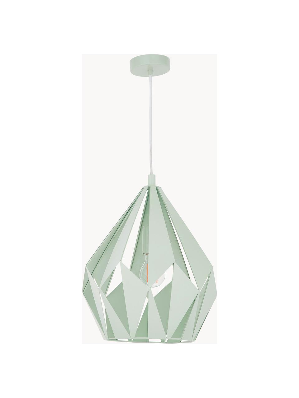 Scandi hanglamp Carlton, Lampenkap: gelakt staal, Mintgroen, Ø 31 x H 40 cm