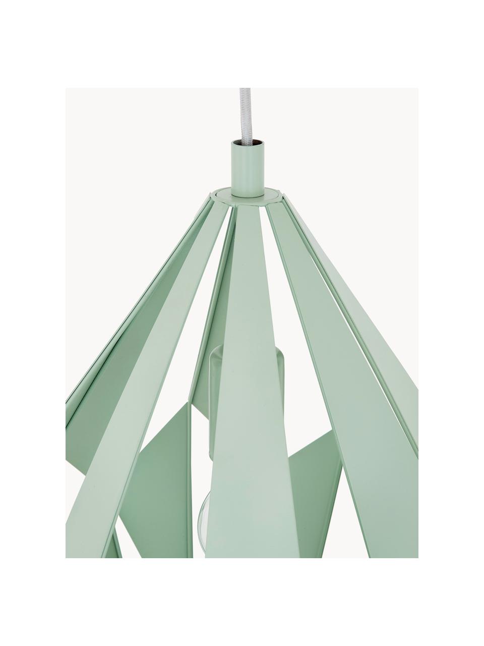 Lámpara de techo Carlton, estilo escandinavo, Pantalla: acero pintado, Anclaje: acero pintado, Cable: plástico, Verde menta, Ø 31 x Al 40 cm