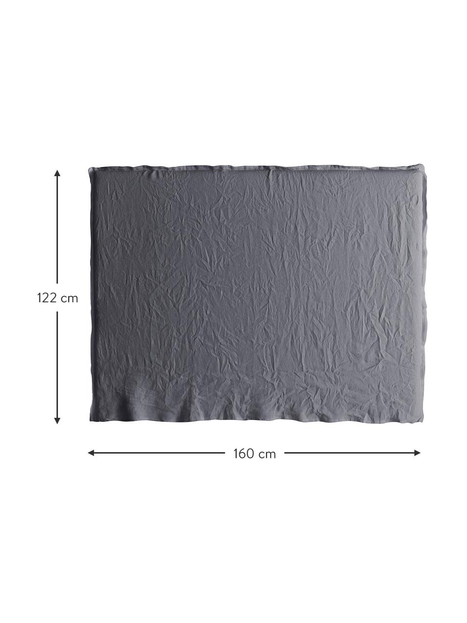 Tête de lit en lin Palma, Tissu gris foncé, larg. 160 x haut. 122 cm