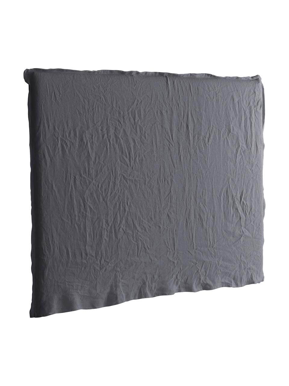 Cabecero de lino Palma, Tapizado: 100% lino, Gris oscuro, An 160 x Al 122 cm