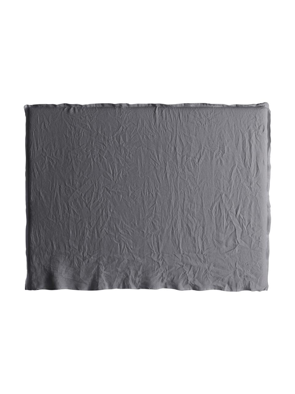Cabecero de lino Palma, Tapizado: 100% lino, Tejido gris oscuro, An 160 x Al 122 cm