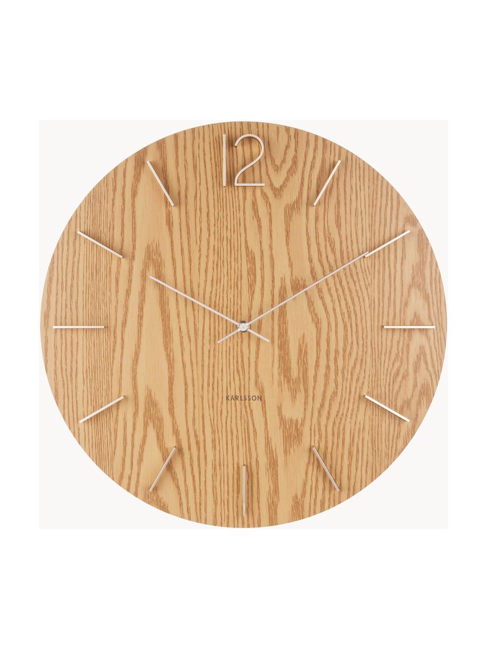Zegar ścienny Meek, Płyta pilśniowa (MDF), Jasne drewno naturalne, Ø 50 cm