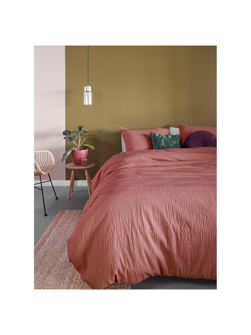 Krepová posteľná bielizeň z bavlny Wave, Staroružová, 155 x 220 cm + 1 vankúš 80 x 80 cm