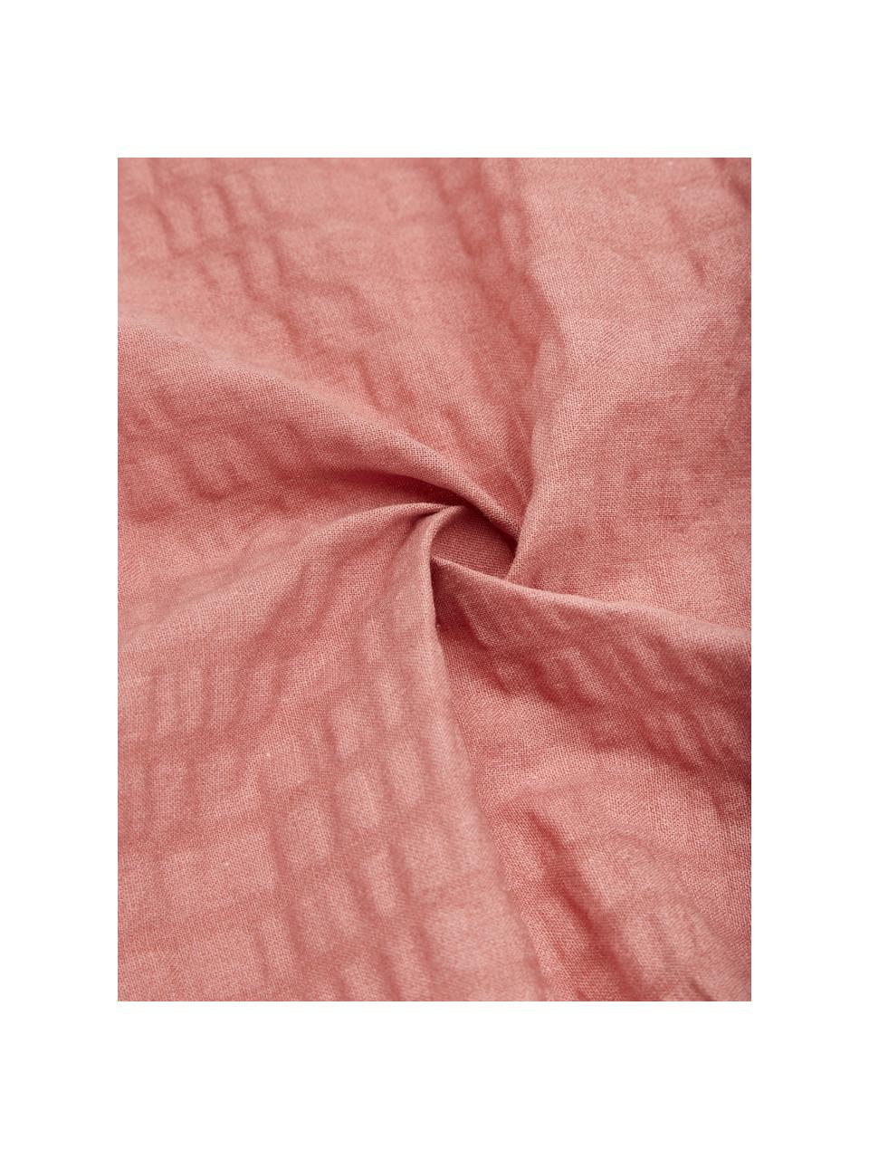 Krepové povlečení z bavlny Wave, Terakotová, 155 x 220 cm + 1 polštář 80 x 80 cm