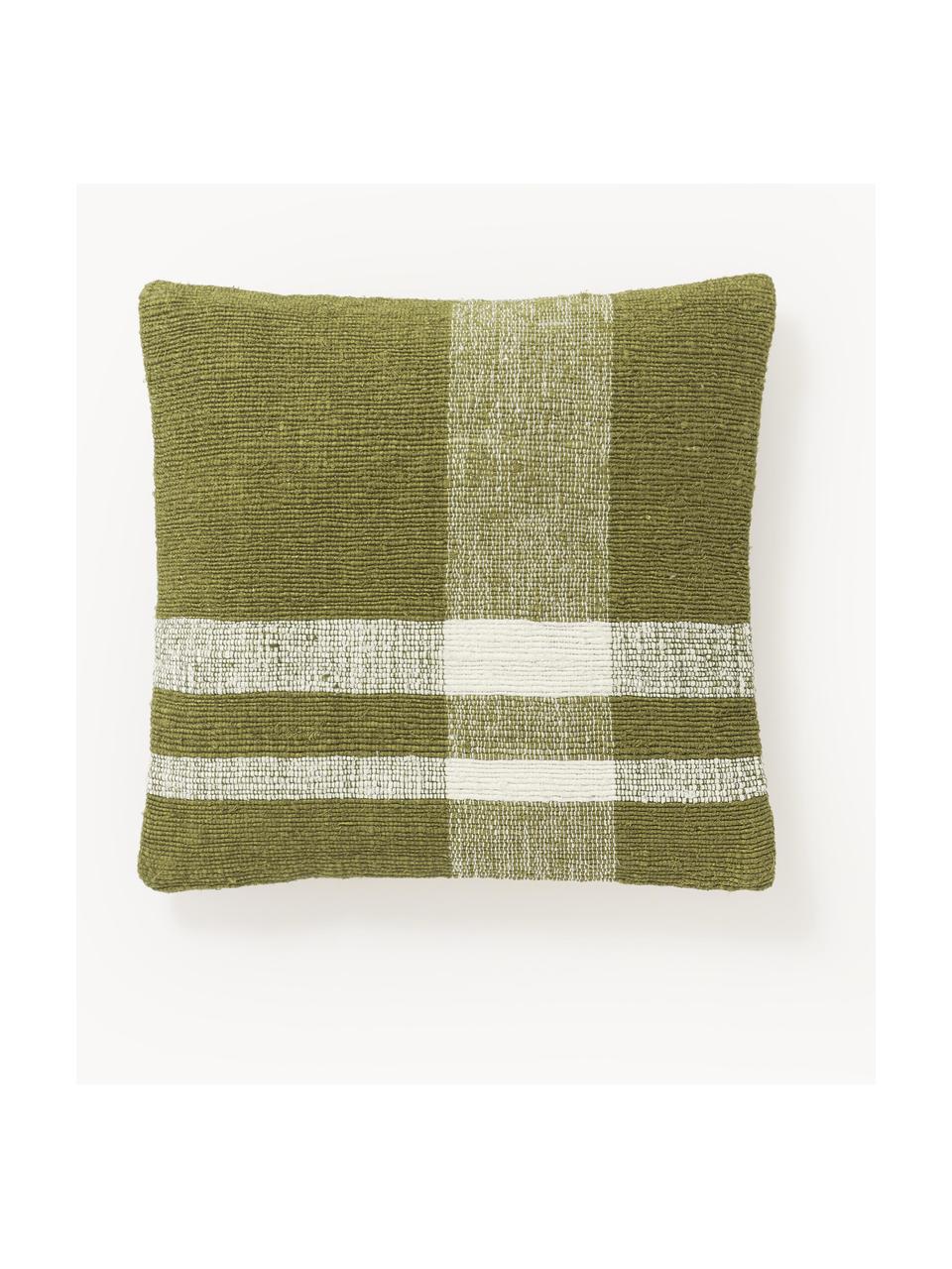 Housse de coussin 45x45 décorative Brennan, Vert, larg. 45 x long. 45 cm