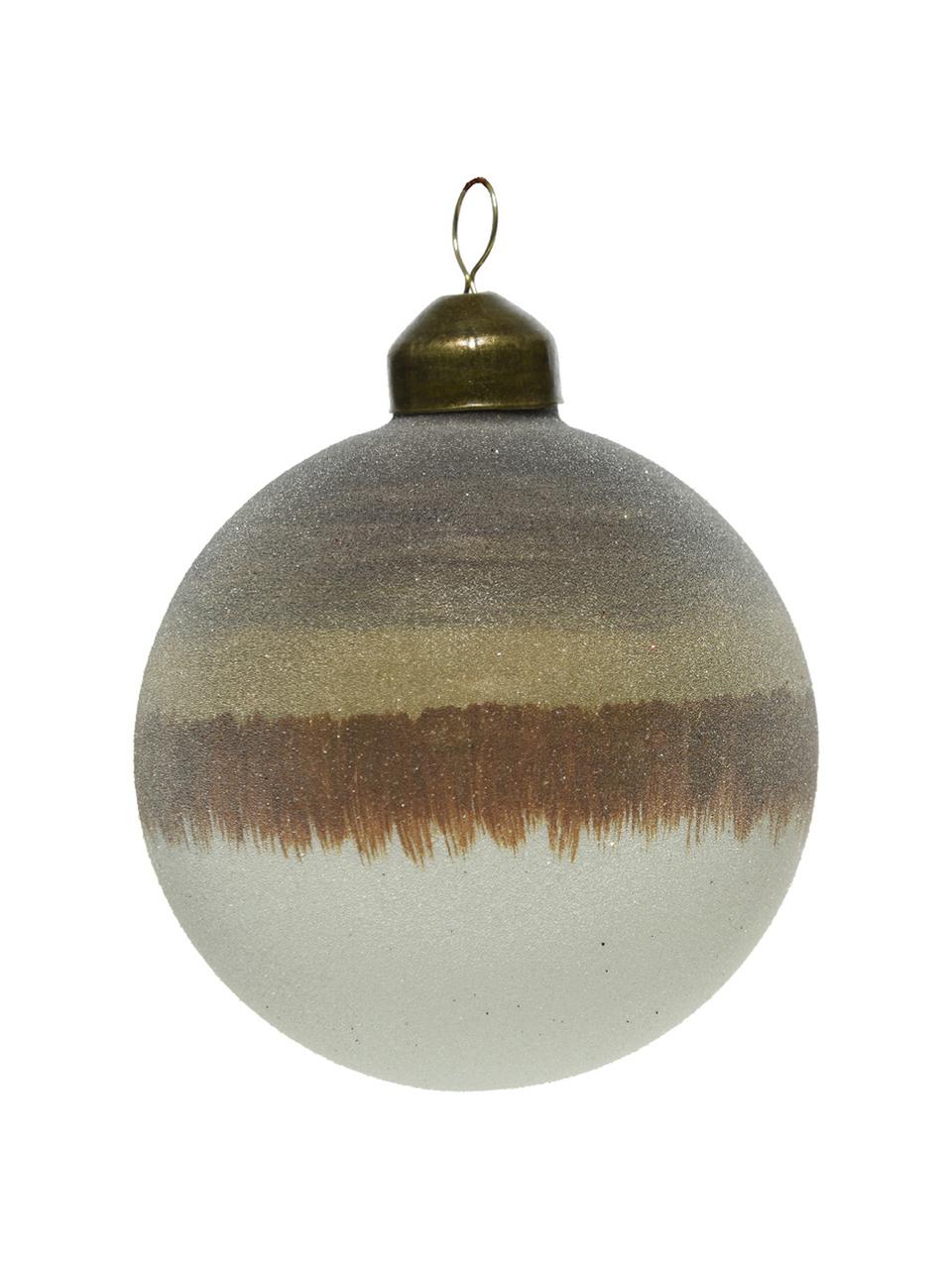 Palla di Natale Organic, 2 pz., Beige, marrone, bianco, Ø 8 cm