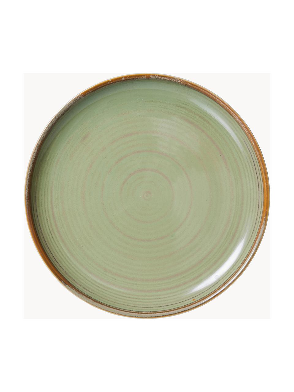 Piatto da colazione in porcellana dipinta a mano Chef 4 pz, Porcellana, Verde oliva, Ø 20 cm