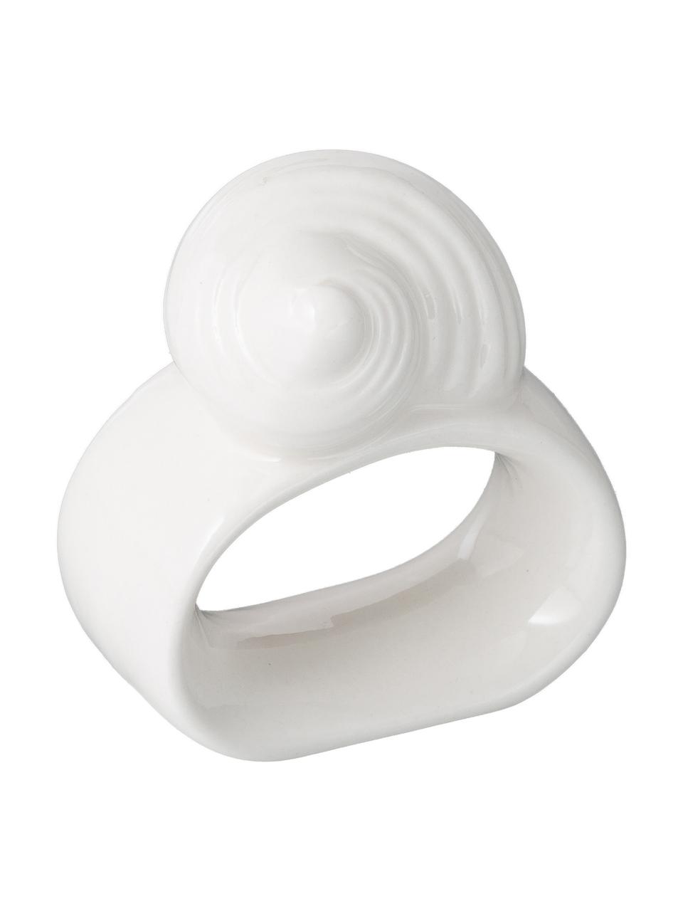 Set di portatovaglioli Nautilia, 4 pz., Porcellana, Bianco, L 4 x A 3 cm