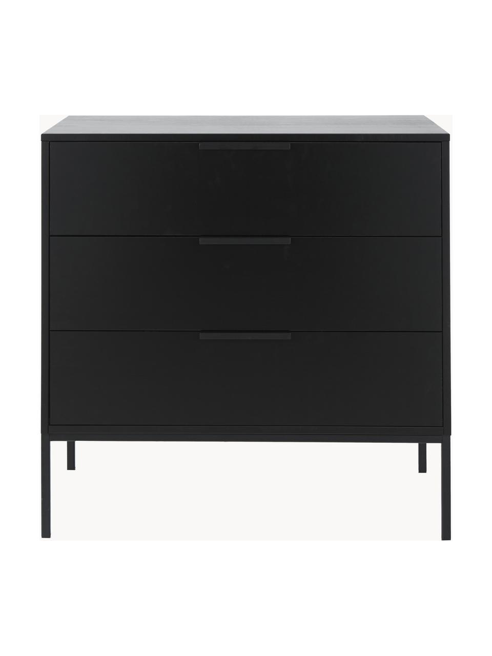 Commode en pin Adam, Pin, laque noire, larg. 94 x haut. 93 cm