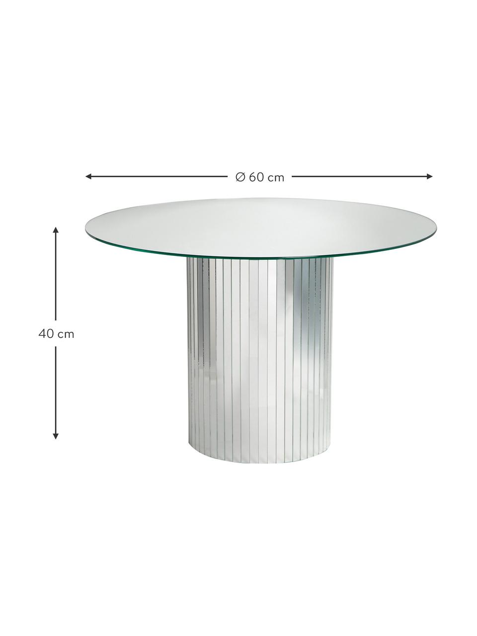 Kulatý skleněný odkládací stolek Mirror, Sklo, Stříbrná, Ø 60 cm, V 40 cm