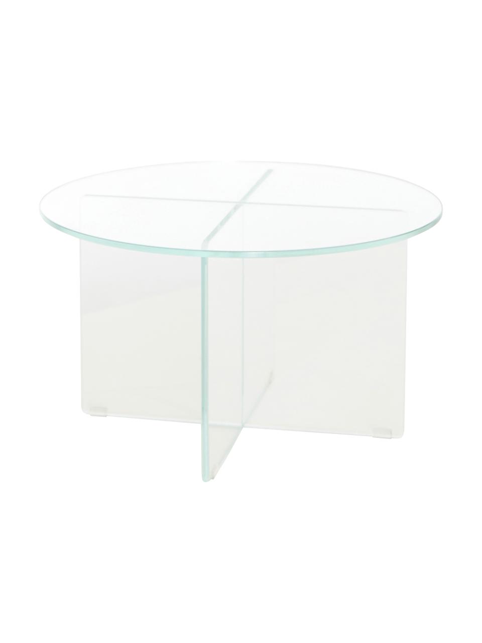 Ronde salontafel Iris met glazen tafelblad, Tafelblad: gehard glas, Frame: gehard glas, Transparant, Ø 60 cm