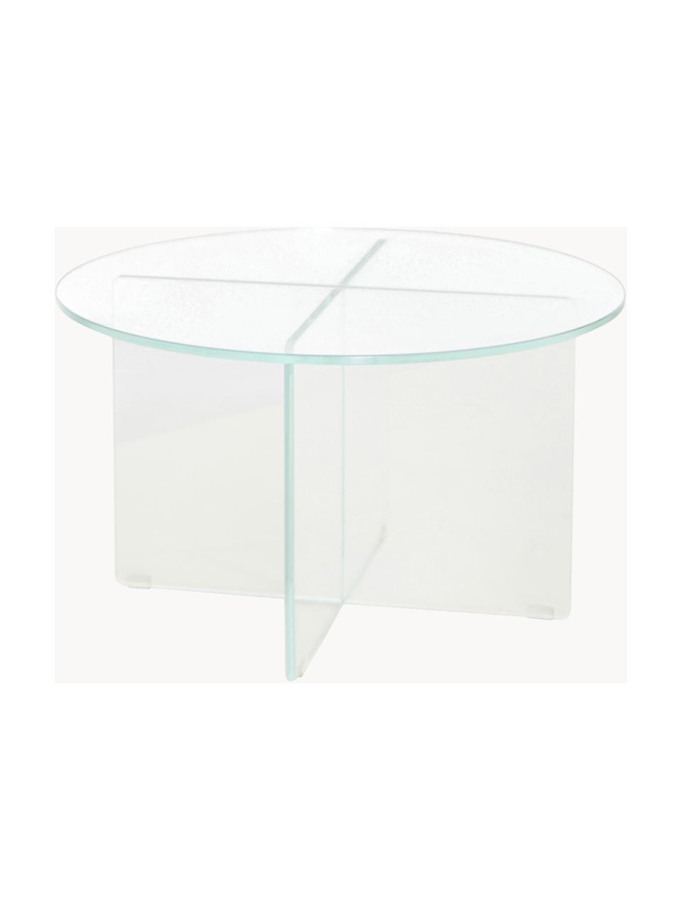 Mesa de centro redonda con tablero de vidrio Iris, Vidrio templado, Transparente, Ø 60 cm