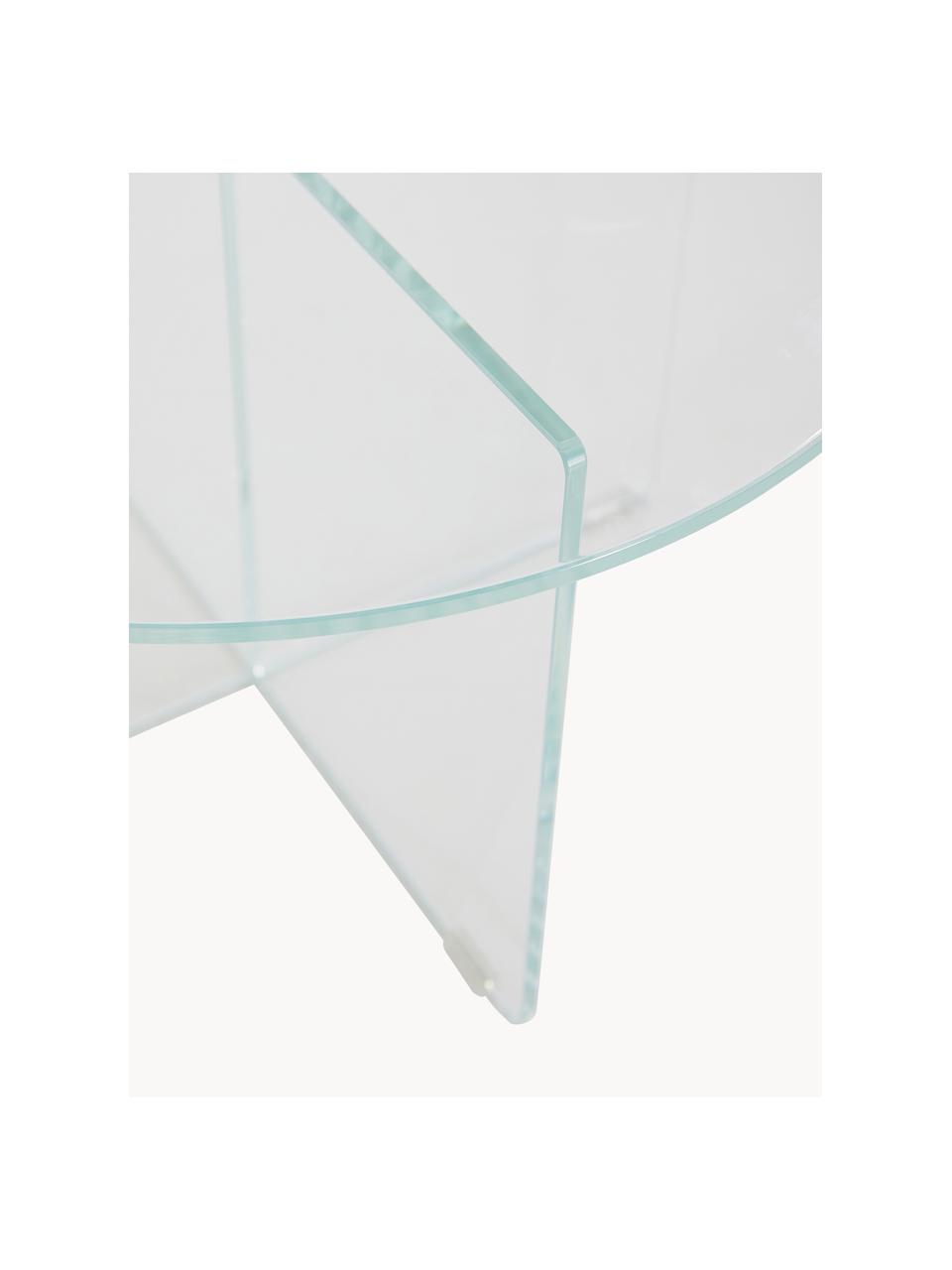 Okrągły stolik kawowy ze szklanym blatem Iris, Szkło hartowane, Transparentny, Ø 60 cm