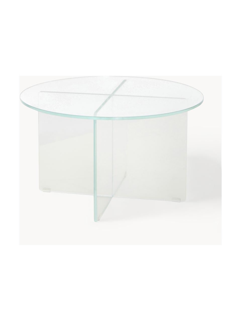 Ronde salontafel Iris met glazen tafelblad, Tafelblad: gehard glas, Frame: gehard glas, Transparant, Ø 60 cm