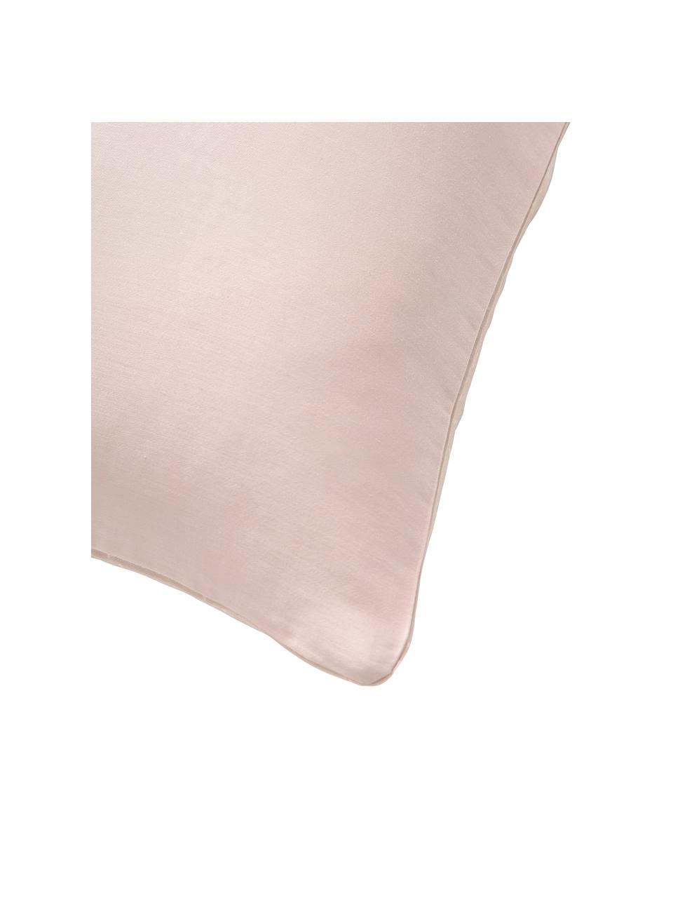 Funda de almohada de satén Yuma, Rosa, blanco, gris, An 45 x L 110 cm