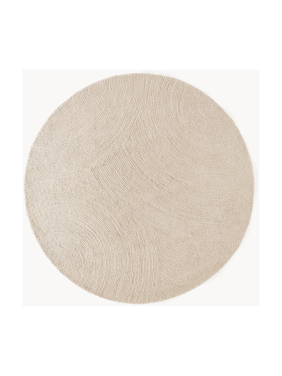 Tapis rond en laine tufté main Eleni, 100 % laine, certifiée RWS

Les tapis en laine peuvent perdre des fibres lors des premières semaines et des peluches peuvent se former, ce phénomène est naturel et diminue à mesure de votre usage et du temps, Beige clair, Ø 120 cm (taille S)