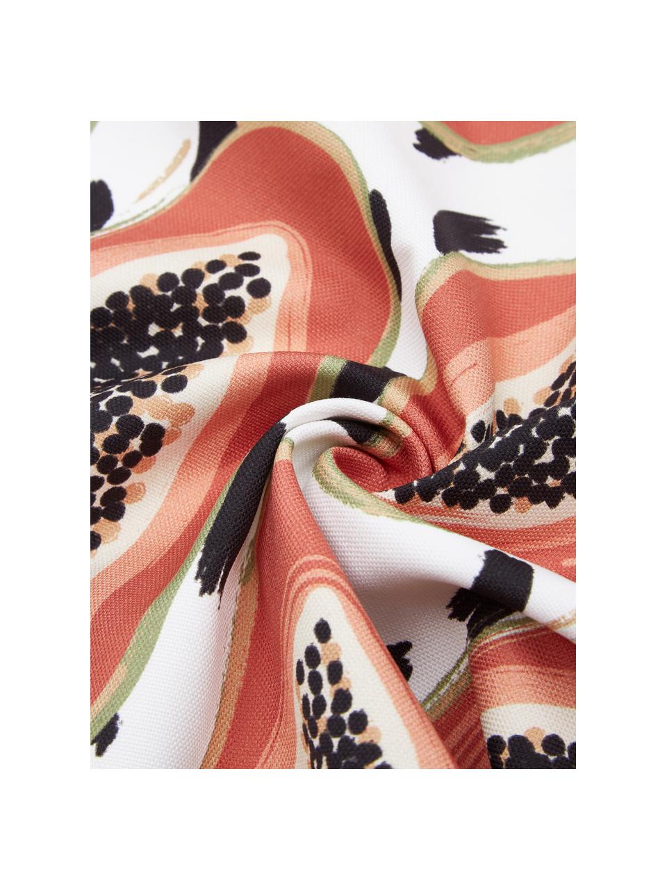 Bavlněný povlak na polštář s tropickým motivem Papaya, 100 % bavlna, Bílá, černá, oranžová, Š 45 cm, D 45 cm