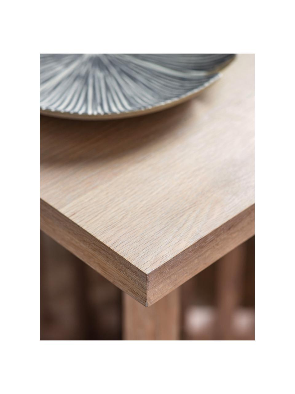 Table bois de chêne Okayama, 90 x 90 cm, Bois de chêne, Brun clair, larg. 90 x prof. 90 cm