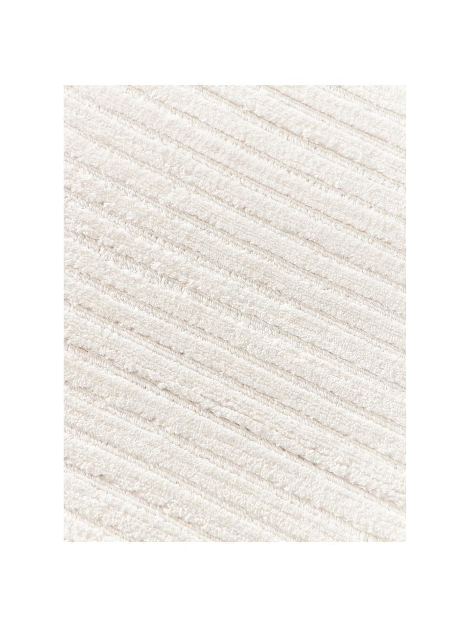 Tapis de couloir moelleux tissé main Wes, 100 % polyester, certifié GRS, Blanc crème, larg. 80 x long. 200 cm