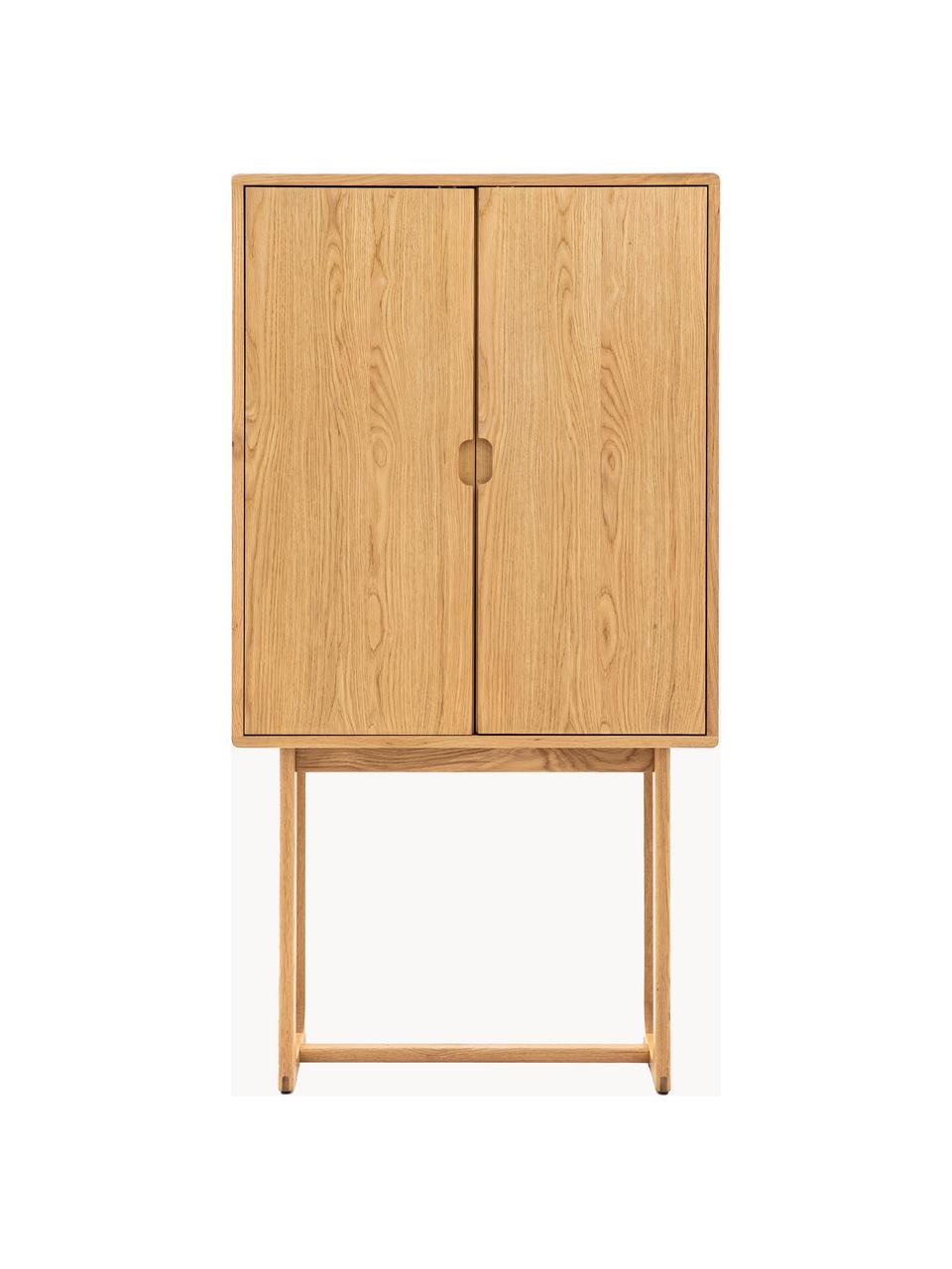 Holz-Highboard Craft, Einlegeböden: Glas, Beine: Eichenholz, Holz, B 85 x H 160 cm