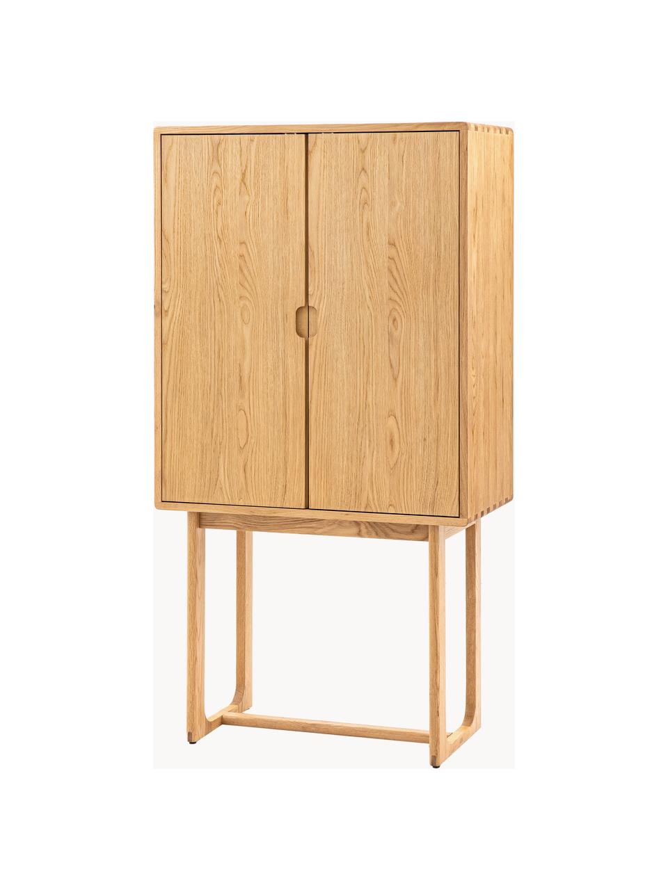 Holz-Highboard Craft, Einlegeböden: Glas, Beine: Eichenholz, Holz, B 85 x H 160 cm