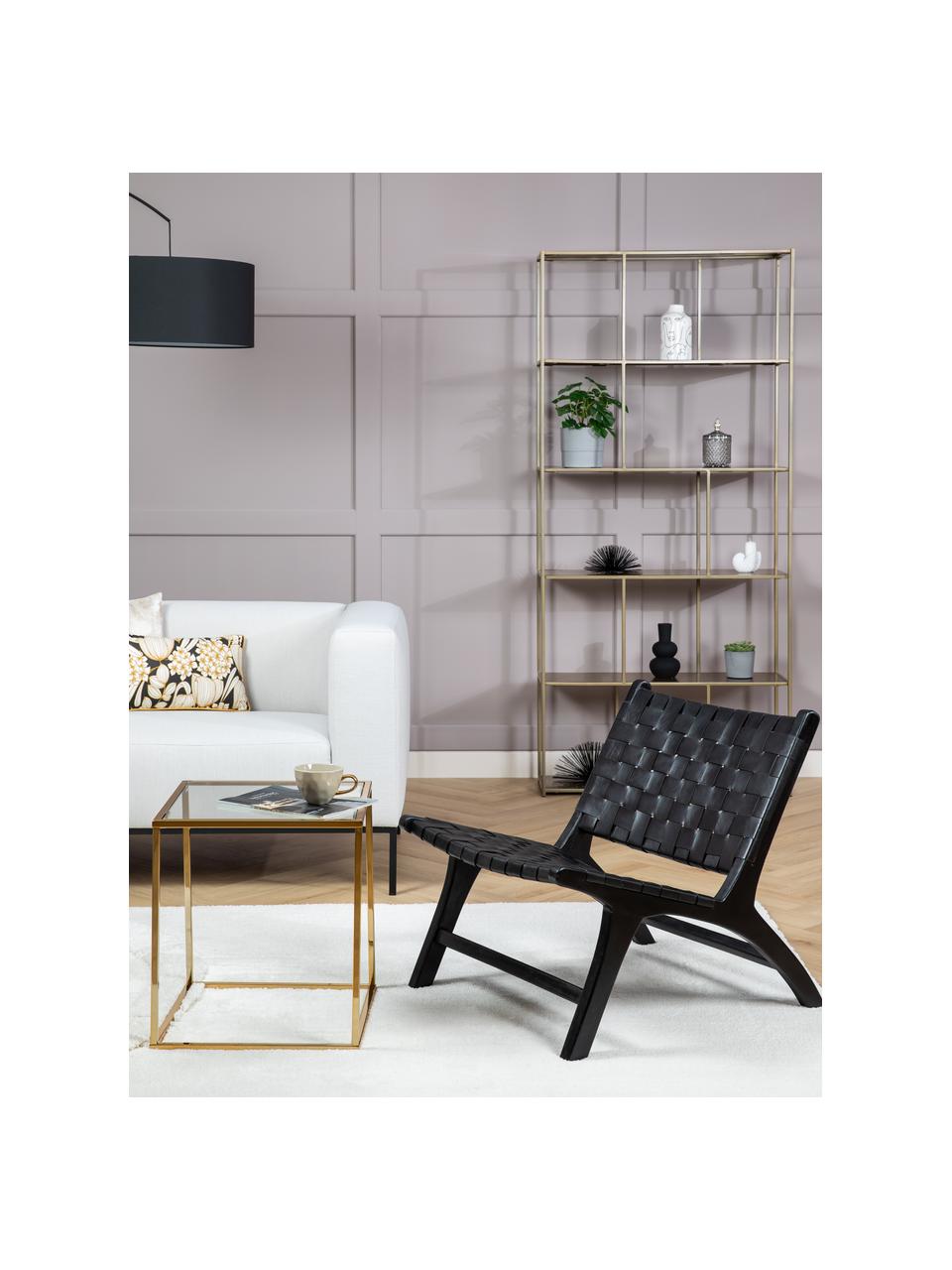 Fauteuil lounge en cuir Calixta, Noir