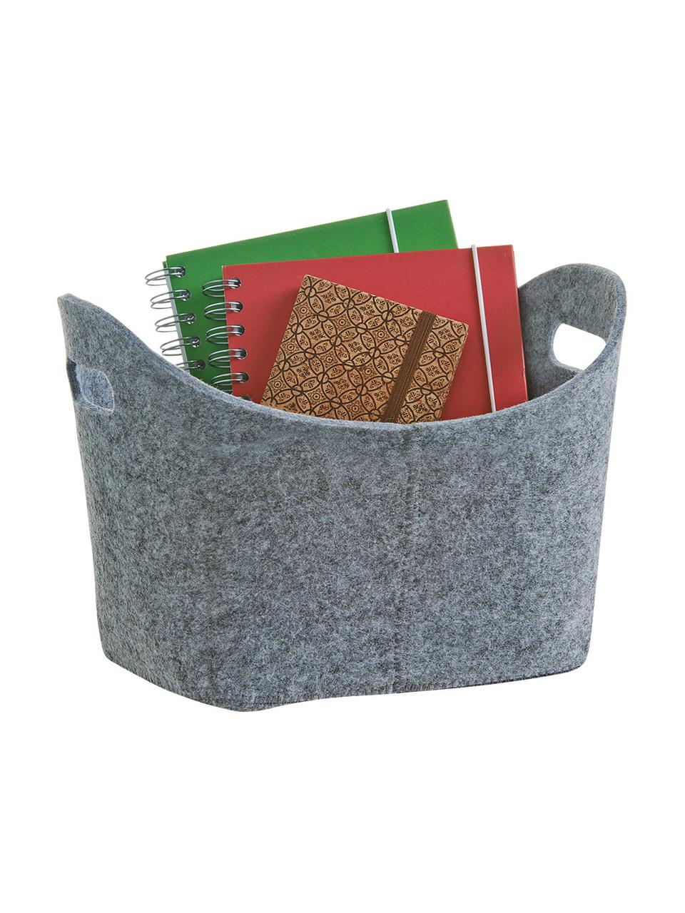 Opbergmand Kiri, 100% polyester (vilt), Grijs, 32 x 21 cm