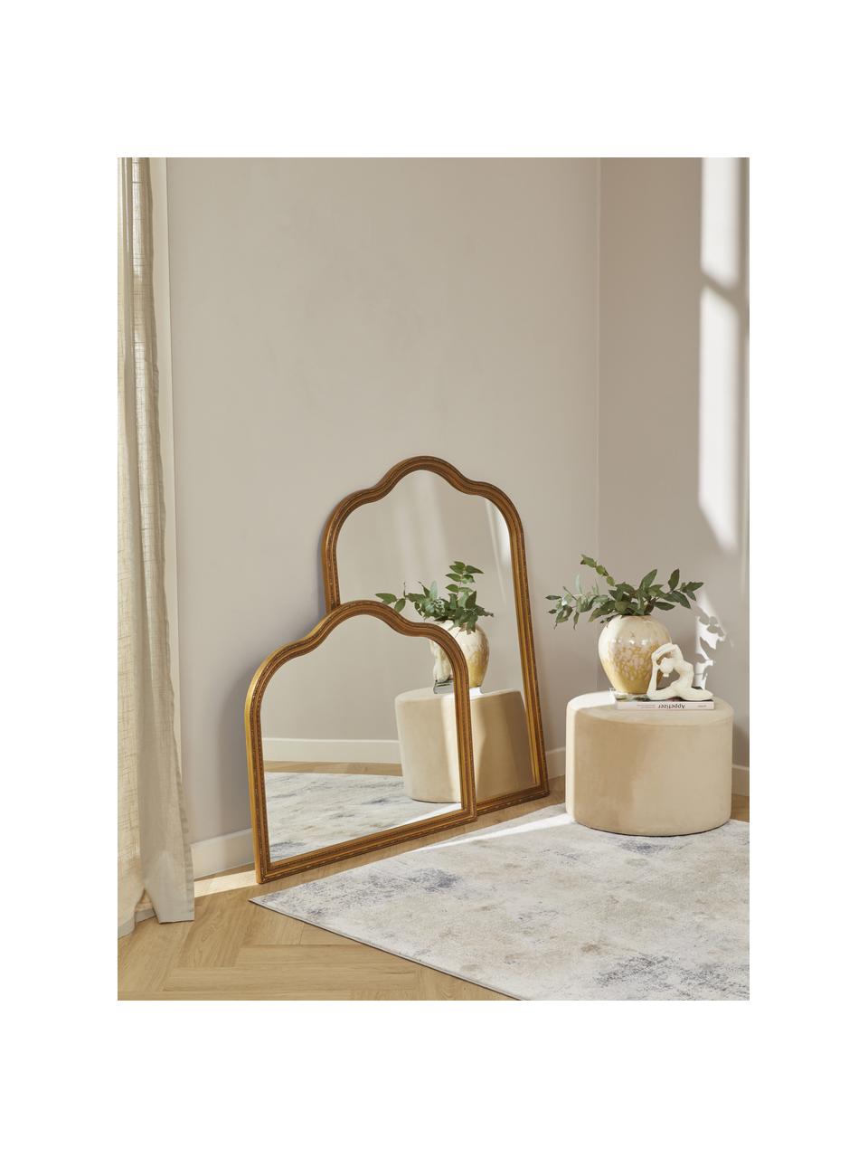 Specchio da parete barocco Muriel, Cornice: Legno massiccio certifica, Superficie: vetro a specchio, Retro: metallo, pannello di fibr, Dorato, Larg. 90 x Alt. 77 cm