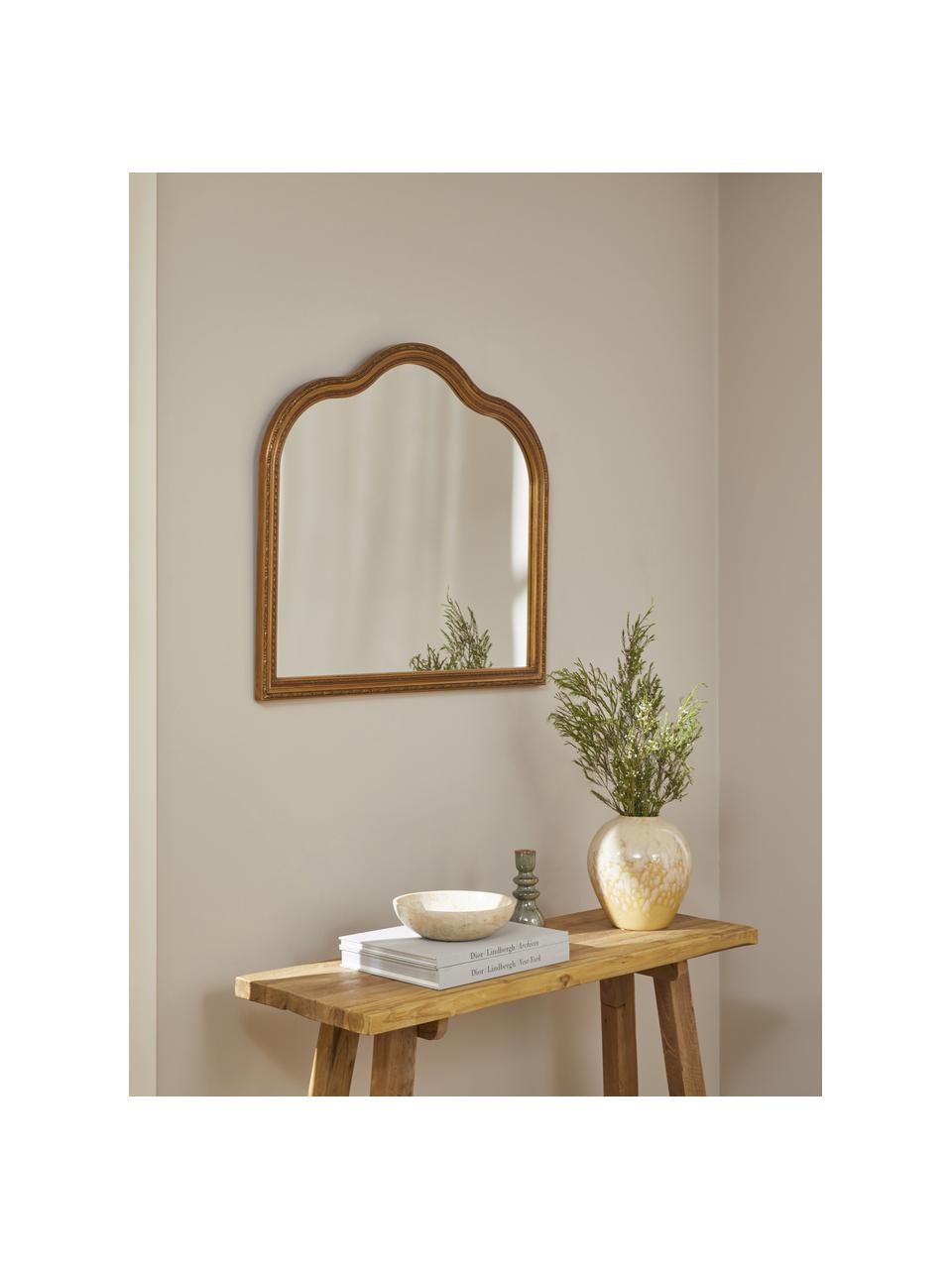 Espejo de pared de madera Muriel, estilo barroco, Espejo: cristal, Parte trasera: metal, tablero de fibras , Dorado, An 90 x Al 77 cm