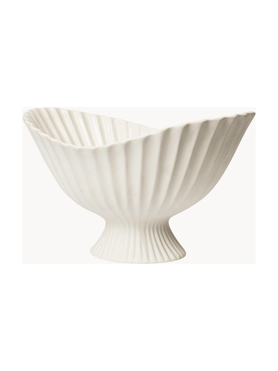 Coupe décorative en grès Fountain, larg. 41 cm, Grès cérame, Blanc cassé, larg. 41 x haut. 24 cm