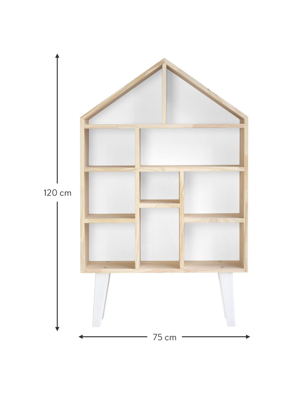 Libreria in legno Blanca, Legno di pino, bianco, Larg. 75 x Alt. 120 cm