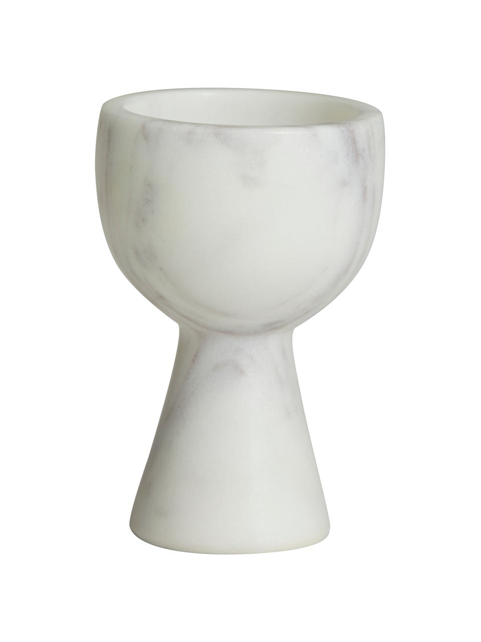 Portauovo marmorizzato Isop, Marmo, Bianco, Ø 5 x Alt. 7 cm