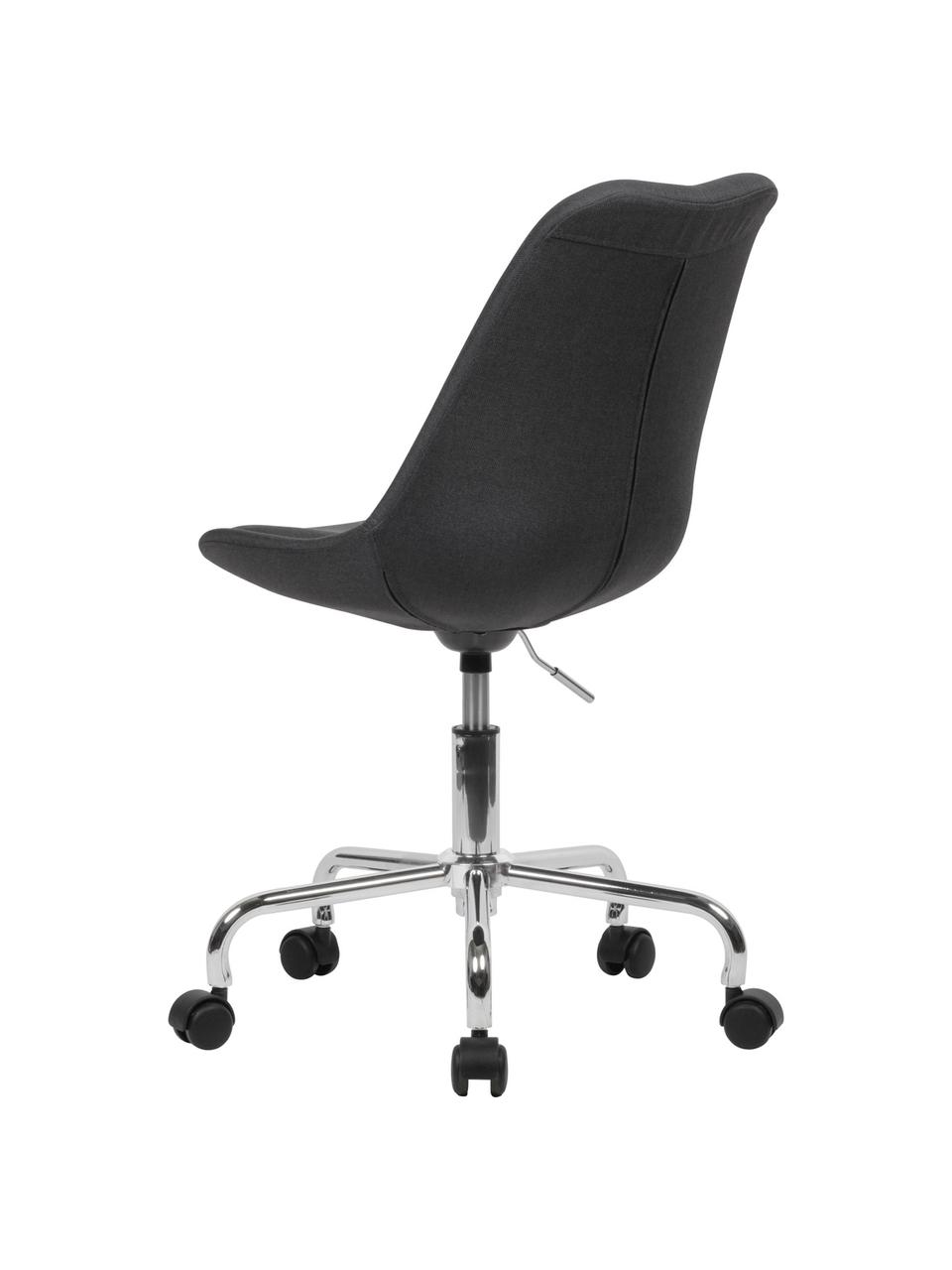 Krzesło biurowe Lenka, obrotowe, Tapicerka: poliester, Stelaż: metal chromowany, Antracytowy, S 65 x G 56 cm